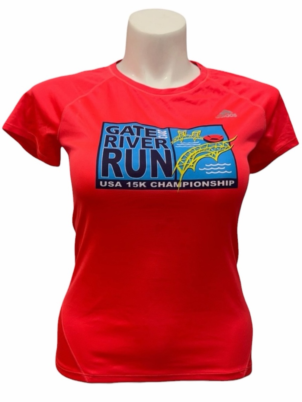 Adidas Climalite Gate River Run 15K Coral Running Shirt Women’s Medium